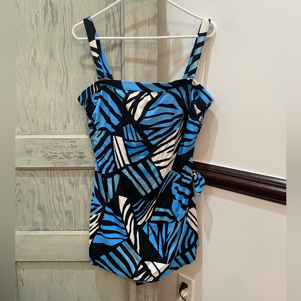 Blue and Black skirted Swimsuit size 20w